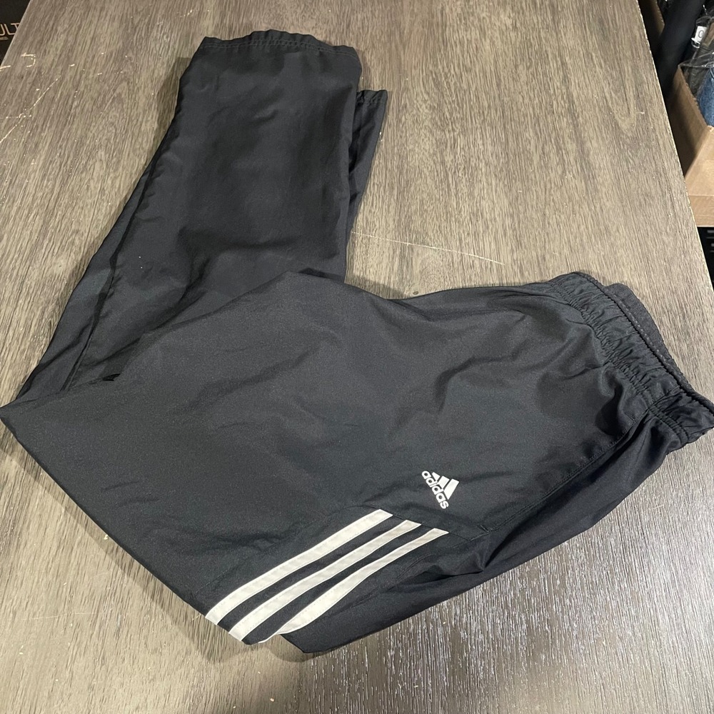 Adidas Women S Black Track Pants White 3-Stripe Ankle Zip P59826